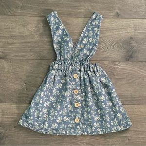ZARA Blue Floral 18-24m Baby Pinafore Jumper Dress